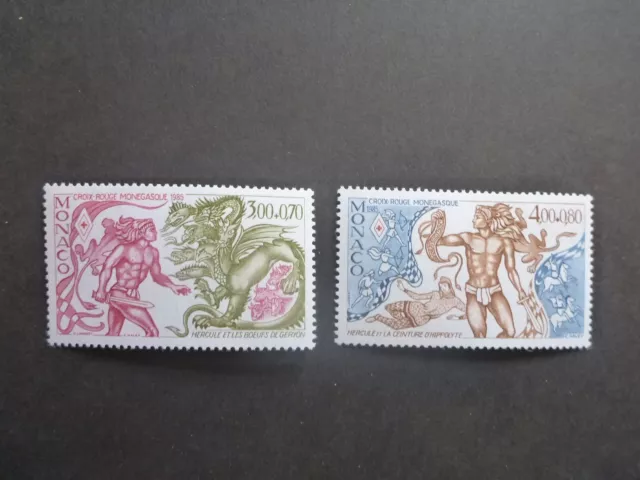 MONACO 1985 Monaco Red Cross - The Twelve Labours of Hercules Pair Mint Stamps