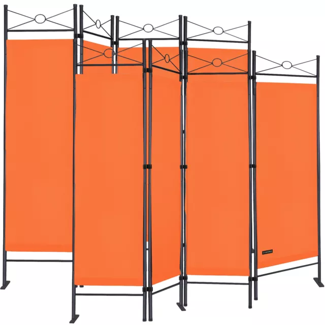 2x Raumteiler Trennwand Paravent 4tlg Umkleide spanische Wand Sichtschutz orange