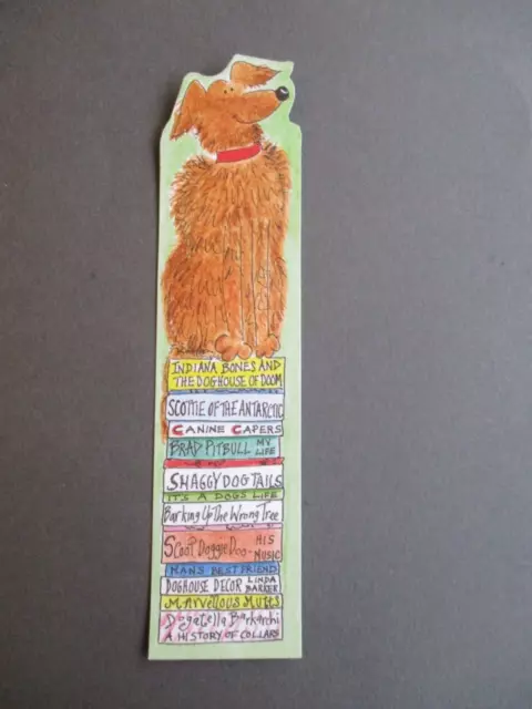 Phoenix Trading BOOKMARK DOG on a Pile of Books Comic Doggy Titles Diecut Shaped