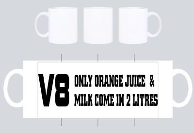 " V8 - only orange juice " tea/coffee mug off road 4x4