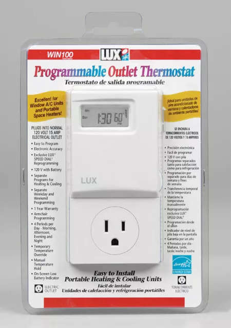 Lux Chauffage Et Refroidissement Écran Tactile Programmable Prise Thermostat
