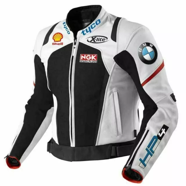 BMW New Men Motorbike Leather Jacket Motorcycle Bikers Racing Sports Jackets