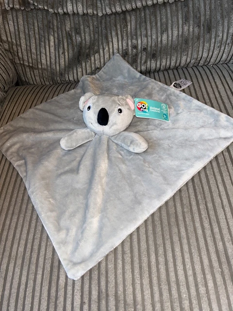 TESCO GO PLAY COMFORTER GREY KOALA BEAR SOFT TOY TEDDY BLANKIE DOUDOU bnwt