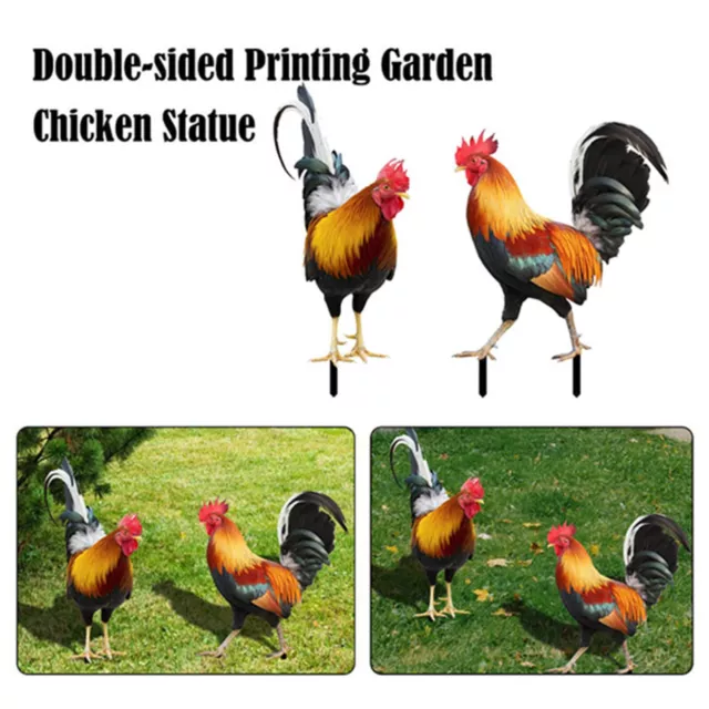 🤞 Rooster Chicken Statue Outdoor Garden Decoration Yard Art Figure Sculpture