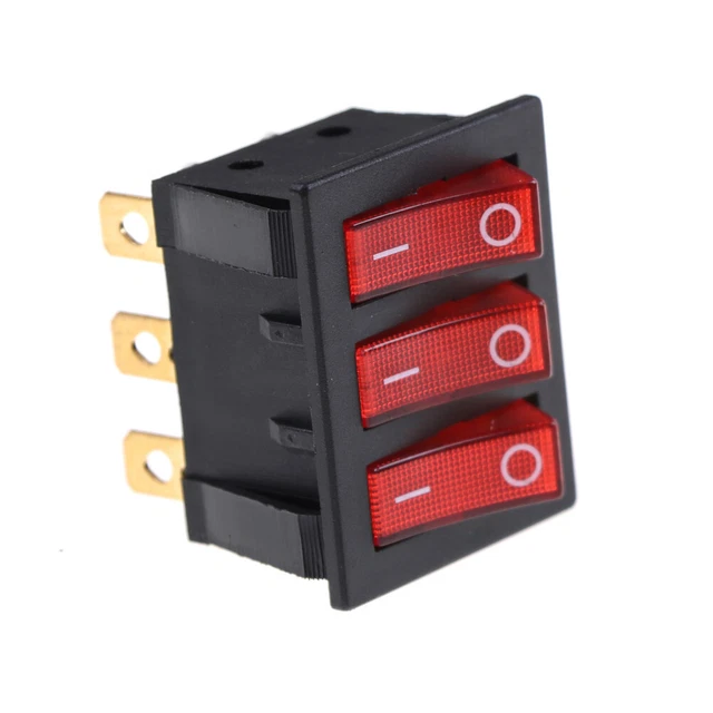 KCD3 34*40 interruttori a dondolo di grandi dimensioni con luce rossa interruttore a tre vie 9 pin 2 posizioni F2