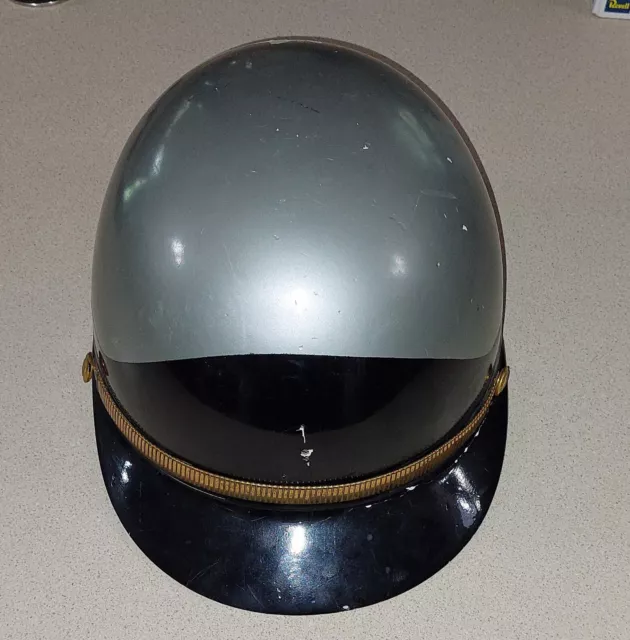 Vintage POLICE Helmet with LINER XL Extra Large BLACK GREY Ohio USED See Pics