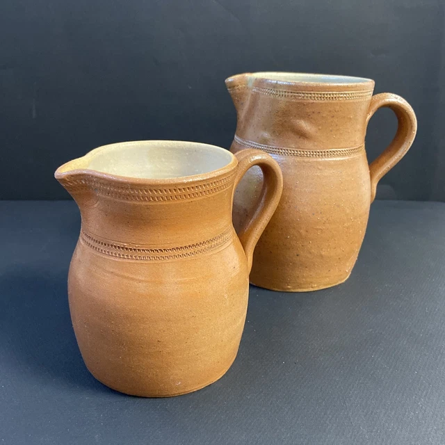 Cruche Carafe pichet En Grès Vintage Déco Rétro Vase Avec Anse Lot De 2