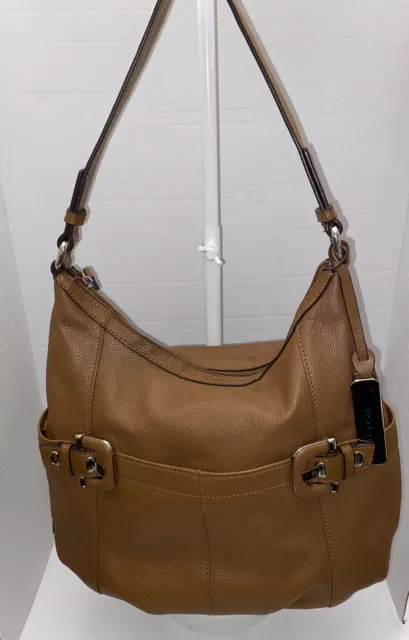 Tignanello Large Soft Brown Leather Shoulder Hobo Tote Satchel Purse Bag