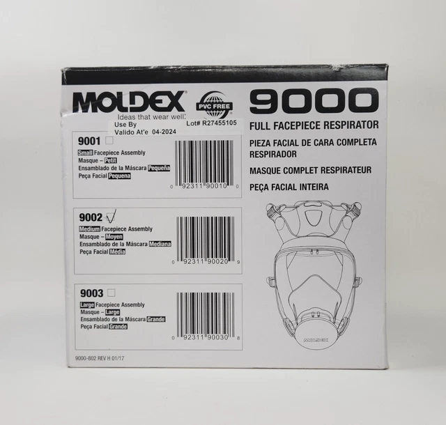 Moldex 9002 Full Facepiece Respirator Assembly Size Medium-No Filters
