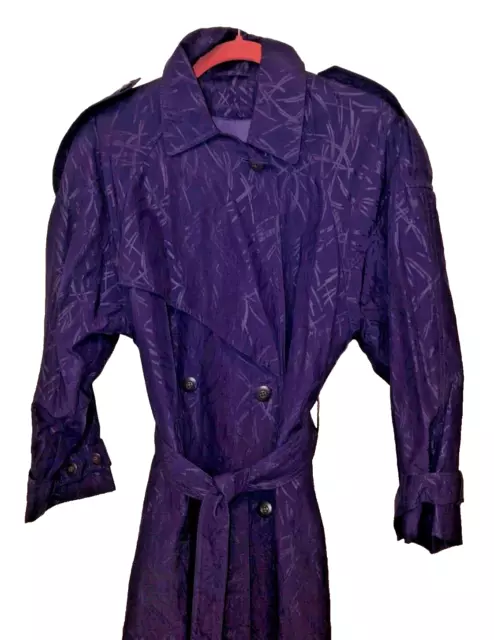 Women’s Portrait Petite Dark Purple Military Style Trench/Rain Coat/Jacket Sz 6 2