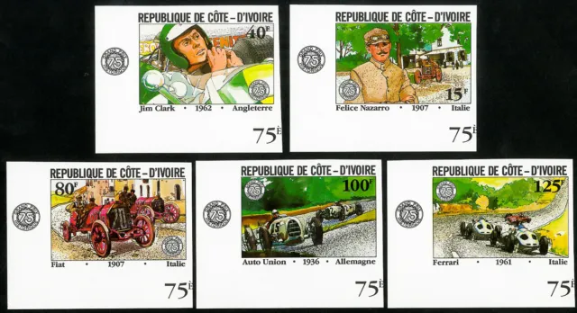 Ivory Coast Stamps MNH XF Imperf set . Grand Prix set of 5x