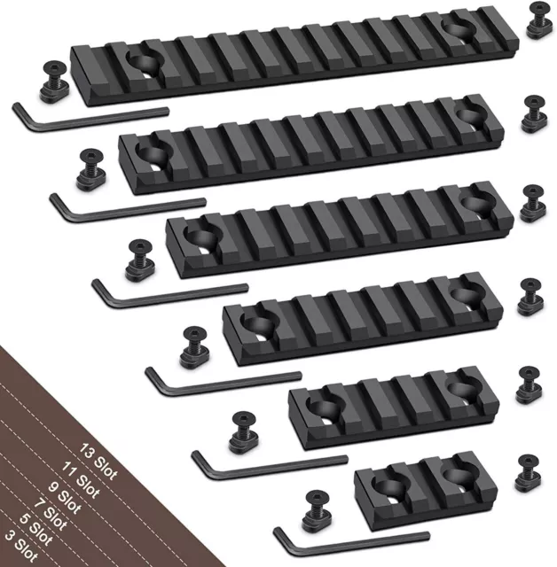 1-6 Pack Aluminum 13/11/9/7/5/3 Slots M-LOK Rail Section Picatinny Weaver Rails