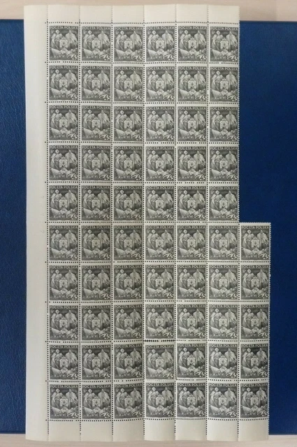 Poland 1938  Fischer#  316   Part Of Sheet Of 65   Mnh **  Zl 325,-