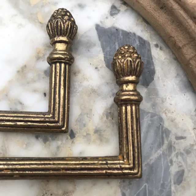 Vintage PAIR French Antique Brass Drapery Curtain Holdback Towel Hook Victorian 7