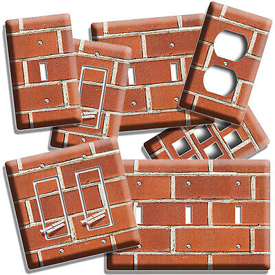 Old Red Sandstock Brick Style Light Switch Outlet Wall Plate Room Man Cave Decor