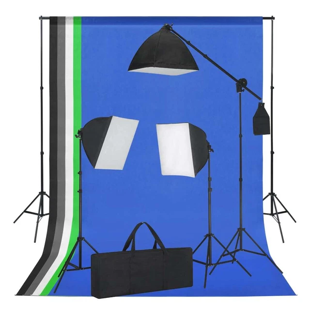 Set Studio Fotografico con Luci Softbox e Sfondi 5199397