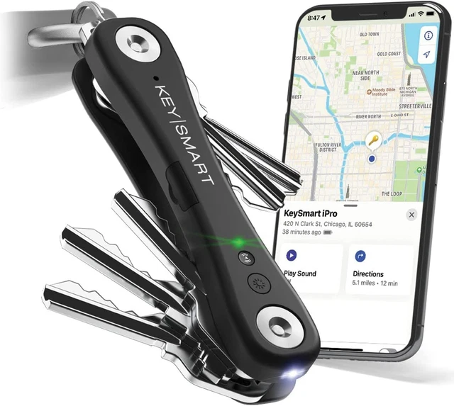 Keysmart Ipro - Key Organizer Keychain a Compact Trackable Keyholder with LED...
