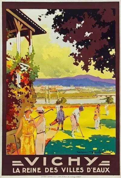 84259 Vintage France VICHY Golf French Travel Wall Print Poster AU