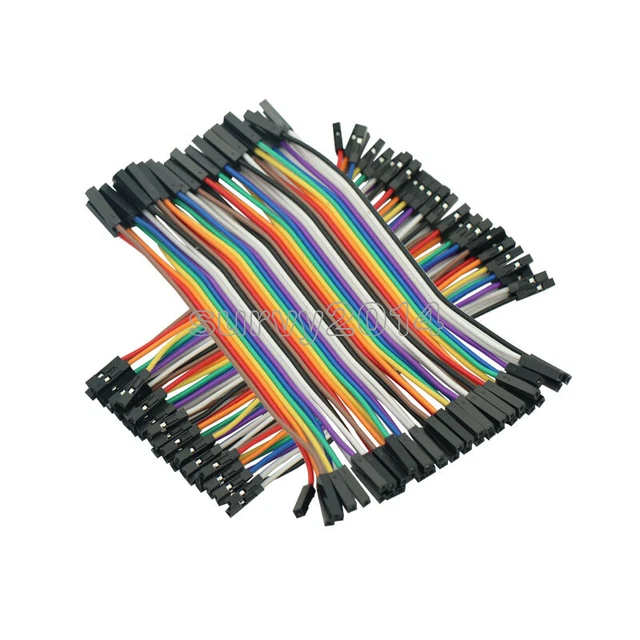40PCS Dupont Wire Jumper Cables 10cm Female To Female 1P-1P For Arduino
