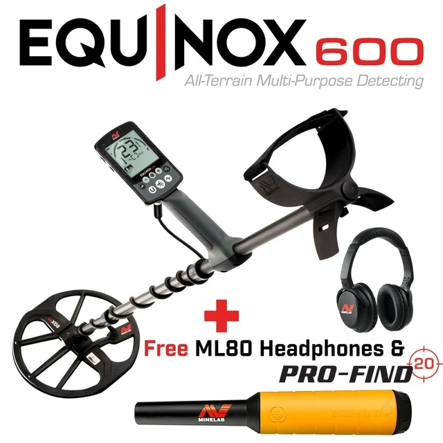 MINELAB EQUINOX 600 Metal Detector + Free Wireless Headphones + Pro