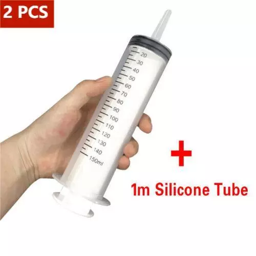 100-500ML Reusable Big Large Plastic Hydroponics Nutrient Measuring Syringe UK