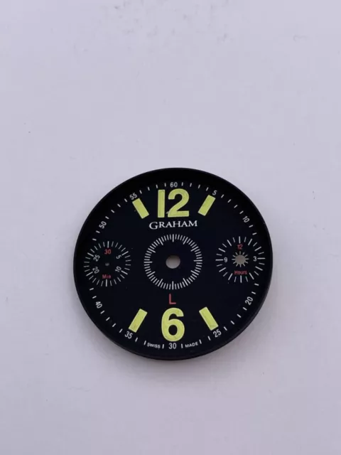 Graham Swordfish Face Dial Vintage Rare New Undeveloped Black 1 13/32in 2