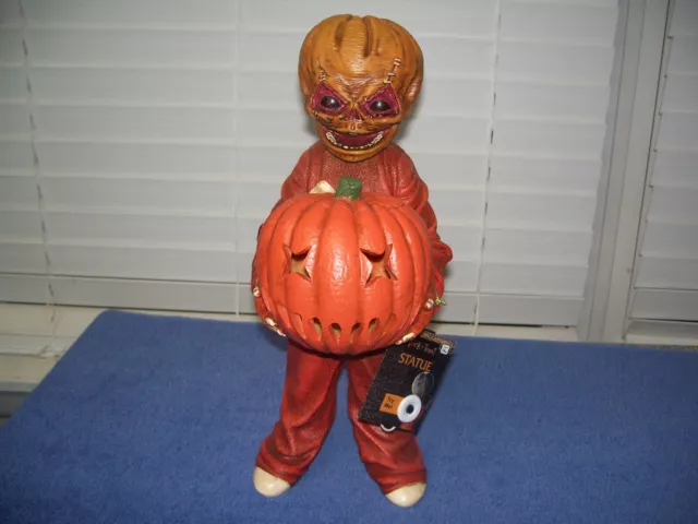 Sam Trick r Treat Statue Pumpkin Light Up Spirit Halloween