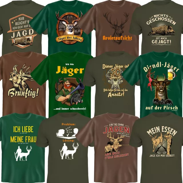 T-Shirt Jagd Jäger Förster Wildschwein Revier Wild Geschenk Männer Geburtstag