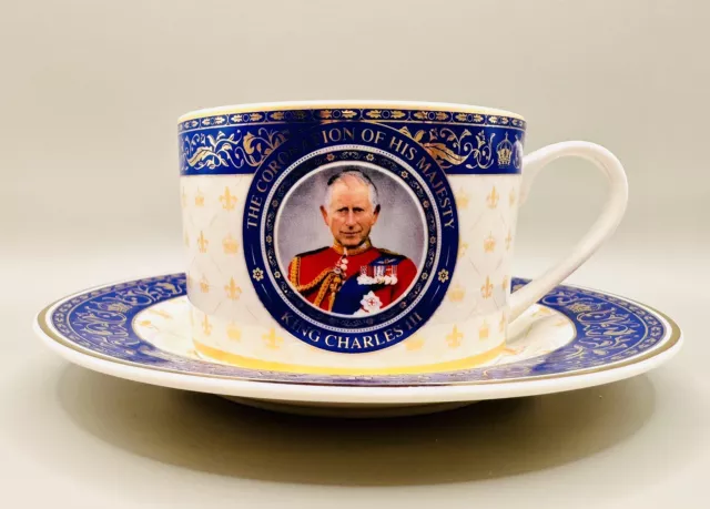 King Charles III Coronation Decorative Cup and Saucer Set Commemorative Gift