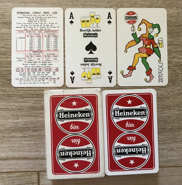 HEINEKEN BIER (BEER) vintage pack of Carta Mundi playing cards with 1 ...