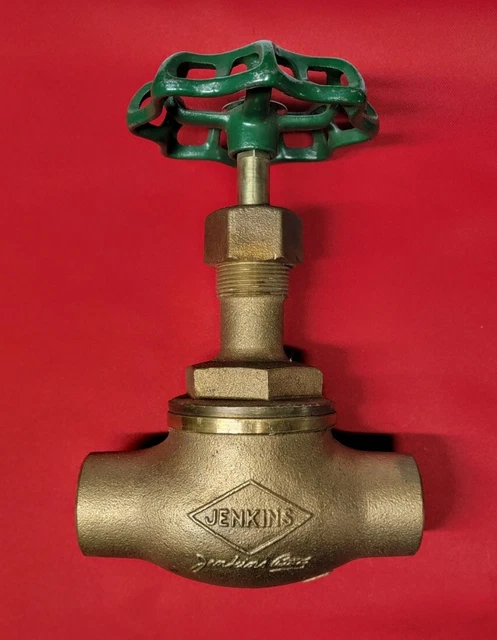 Vintage Jenkins 1-1/2" Sweat Bronze Globe Valve, 300 PSI WOG - NEW