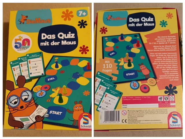 Schmidt Spiele 40613 – Gioco Da Tavolo Quiz Mit Der Mouse – 100 Domande – 2-4 Giocatori – 7+ Anni