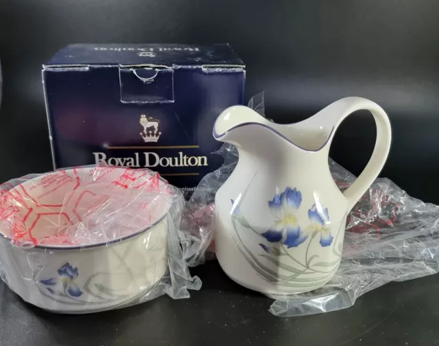 Royal Doulton Minerva Sugar Pot Bowl & Creamer Milk Jug New Boxed LS1084