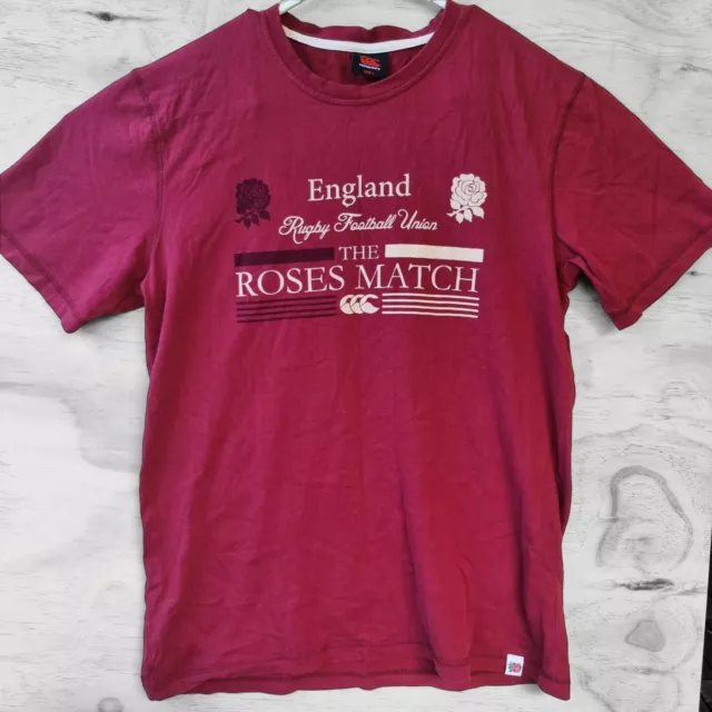 Canterbury England Rugby Union The Roses Match Men's Maroon T-Shirt Size L