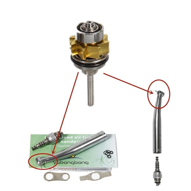 Dental Turbine Cartridge Rotor Fit Yabangbang E-generator LED Handpiece YDKKM
