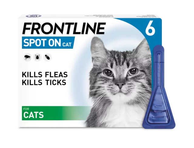 FRONTLINE Spot On for Cats FLEA Treatment Kill Fleas Ticks Lice 1, 3, 6 Pipettes