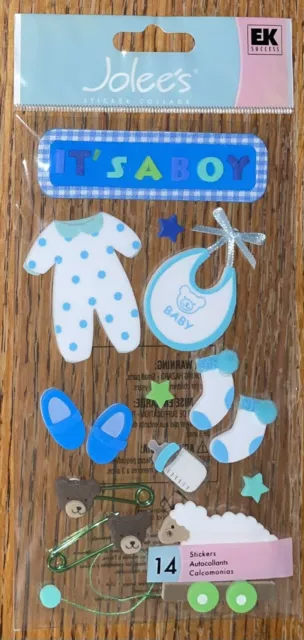 Jolees Baby Its A Boy Title New Born Arrival Welcome Toys Bib Scrapbook Stickers