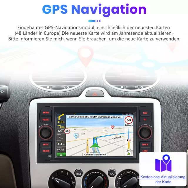 Für Ford Focus MK2 Transit MK7 C-Max Autoradio SWC 32g Android 12 DAB GPS RDS BT 3