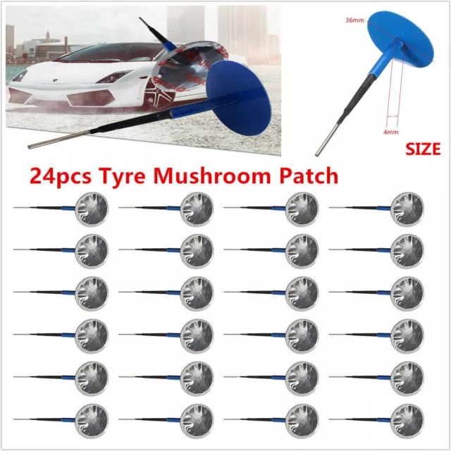 Car Truck Tire Tyre Puncture Repair Mushroom Plug  Patch Kit 36mm 4mm 24pcs