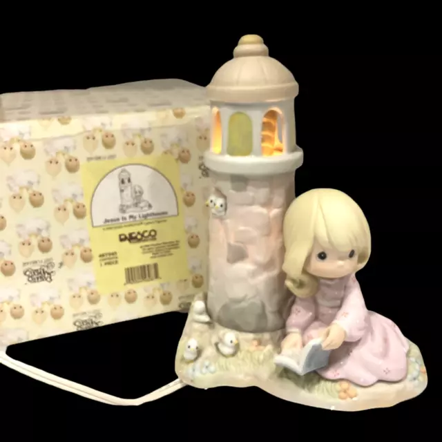 Precious Moments LIGHTED JESUS IS MY LIGHTHOUSE #487945  Nightlight NEW OPEN BOX