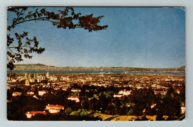 San Francisco CA- California, Aerial View Town, Vintage Postcard