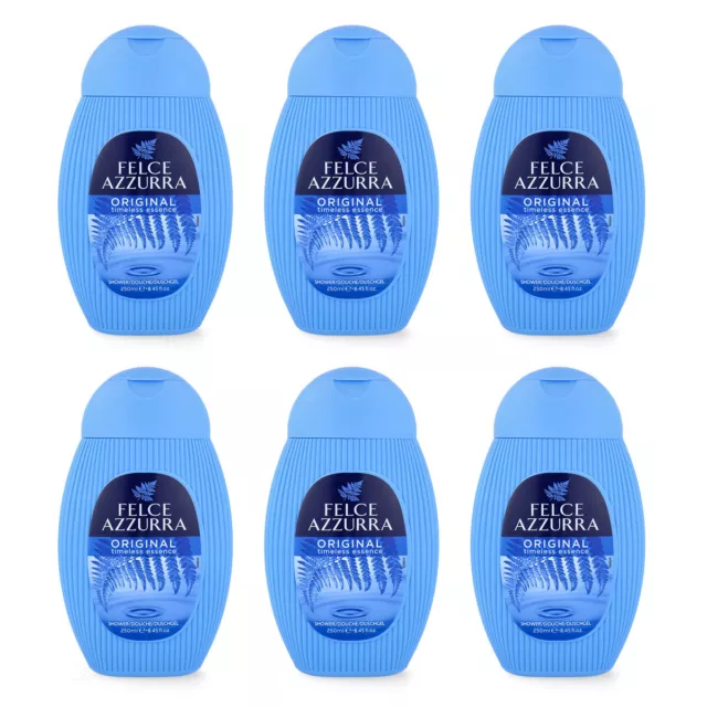 6x gel doccia classico Paglieri Felce Azzurra 250ml adatto alla pelle e doccia delicata