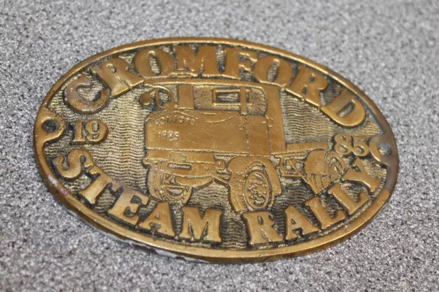 Solid Brass Steam / Vintage rally plaque Cromford Steam Rally 1985