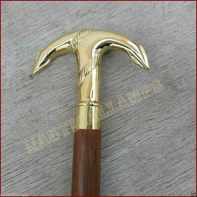 Solid Brass Anchor Head Handle Vintage Style Designer Wooden Walking Cane Stick