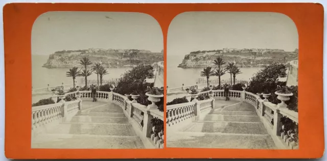 Monaco Terrassen Monte-Carlo c1875 Foto Stereo Vintage P78L6n