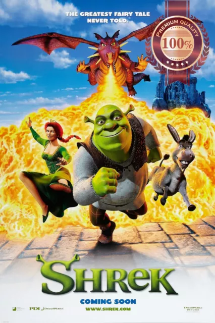 Shrek 1 2001 Dragon Original Official Cinema Movie Film Print Premium Poster