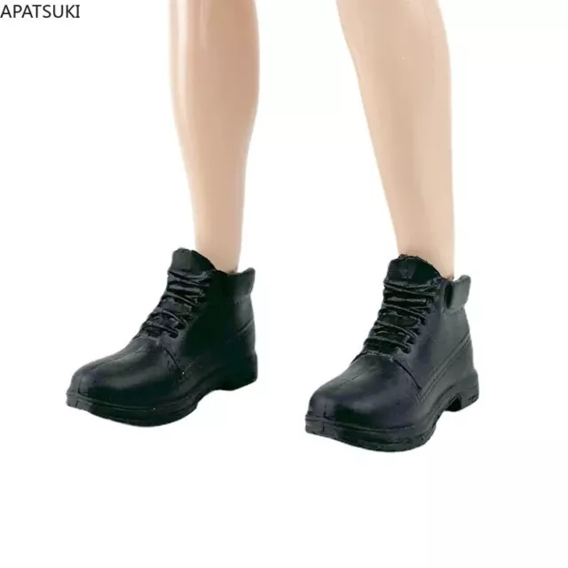 Schwarze Mode Schuhe für Ken Junge Puppe Tägliche Stiefel 1/6 BJD Puppen Zubehör