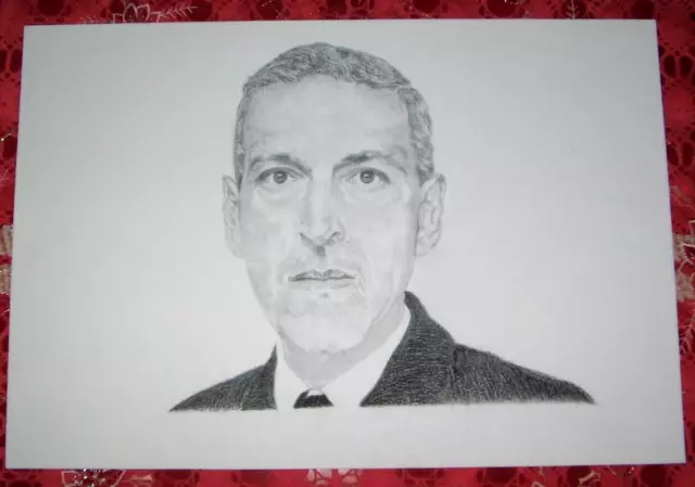 Disegno Matita E Carboncino 33X48 - H.p. Lovecraft - Bellissimo!