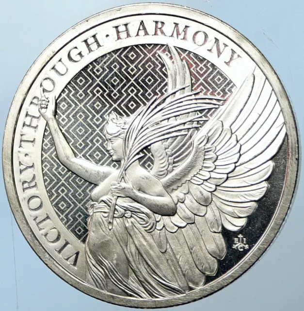 2021 SAINT HELENA United Kingdom ELIZABETH II Silver Pound Coin VICTORY i100687 2