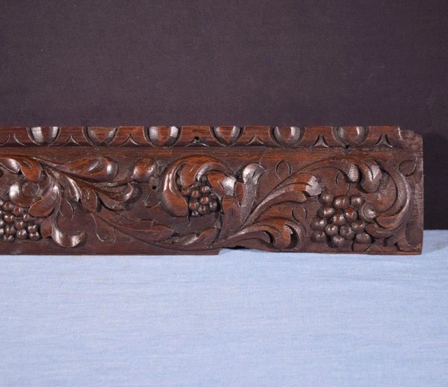 *French Antique Highly Carved Architectural Trim Panels in Solid Oak Salvage 4